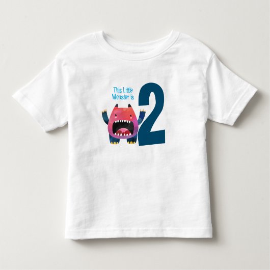 Mijn kleine monster is twee jaar oud. kinder shirts (Voorkant)