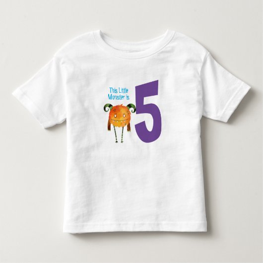 Mijn kleine monster is vijf kinder shirts (Voorkant)