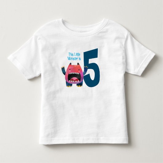 Mijn kleine monster is vijf kinder shirts (Voorkant)