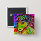 mijn kleine neon pony vierkante button 5,1 cm (Voorkant /achterkant)