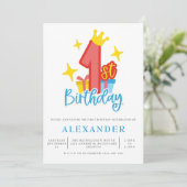 Mijn kleine prins boys 1e verjaardag kaart (Staand voorkant)