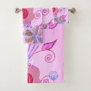 Mijn kleine prinses: Baby roze vector Inspirerend Bad Handdoek