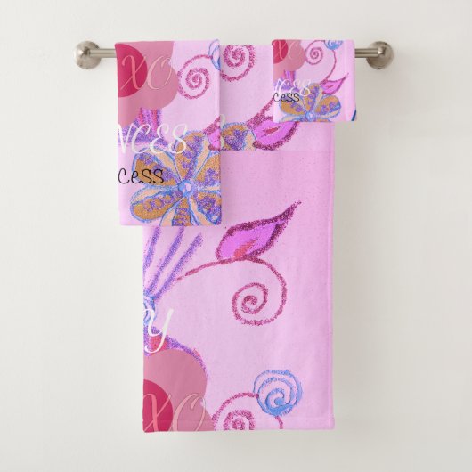 Mijn kleine prinses: Baby roze vector Inspirerend Bad Handdoek (Insitu)