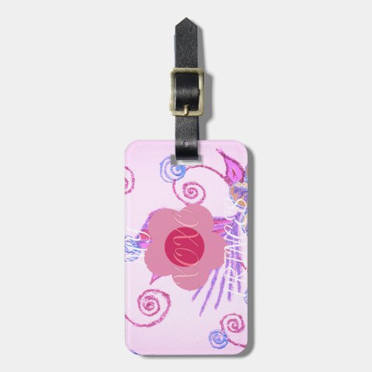 Mijn kleine prinses: Baby roze vector Inspirerend Bagagelabel (Voorkant verticaal)