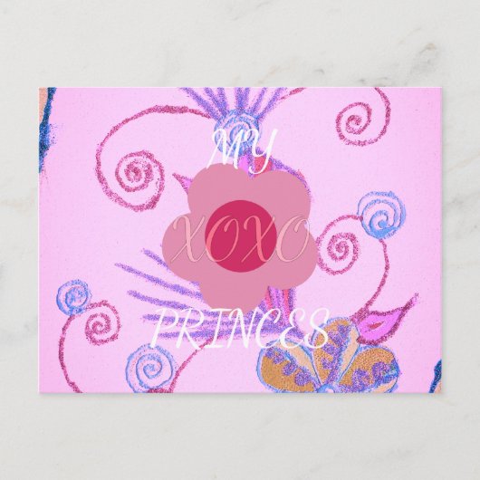 Mijn kleine prinses: Baby roze vector Inspirerend Briefkaart (Voorkant)