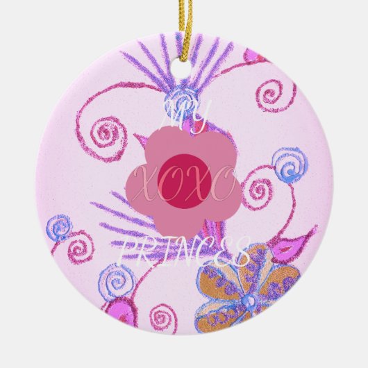 Mijn kleine prinses: Baby roze vector Inspirerend Keramisch Ornament (Voorkant)