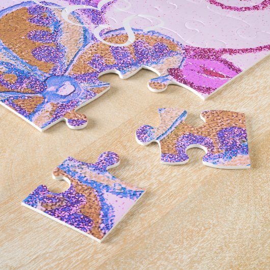 Mijn kleine prinses: Baby roze vector Inspirerend Legpuzzel (Zijkant)