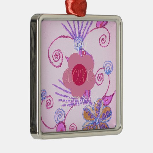 Mijn kleine prinses: Baby roze vector Inspirerend Metalen Ornament (Rechts)