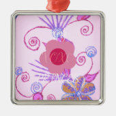 Mijn kleine prinses: Baby roze vector Inspirerend Metalen Ornament (Voorkant)