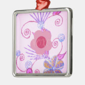 Mijn kleine prinses: Baby roze vector Inspirerend Metalen Ornament (Links)