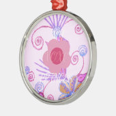 Mijn kleine prinses: Baby roze vector Inspirerend Metalen Ornament (Links)