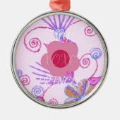 Mijn kleine prinses: Baby roze vector Inspirerend Metalen Ornament (Voorkant)