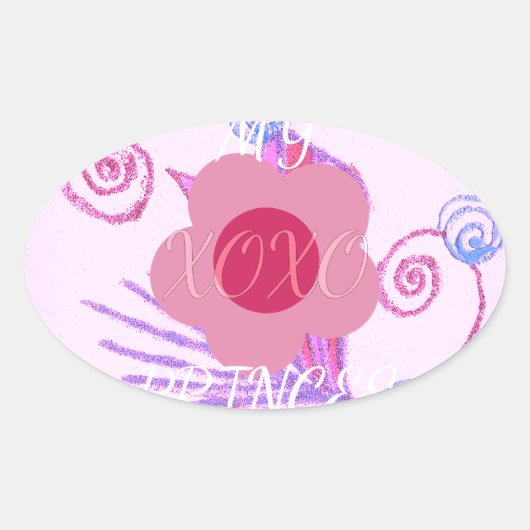 Mijn kleine prinses: Baby roze vector Inspirerend Ovale Sticker (Voorkant)