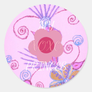 Mijn kleine prinses: Baby roze vector Inspirerend Ronde Sticker