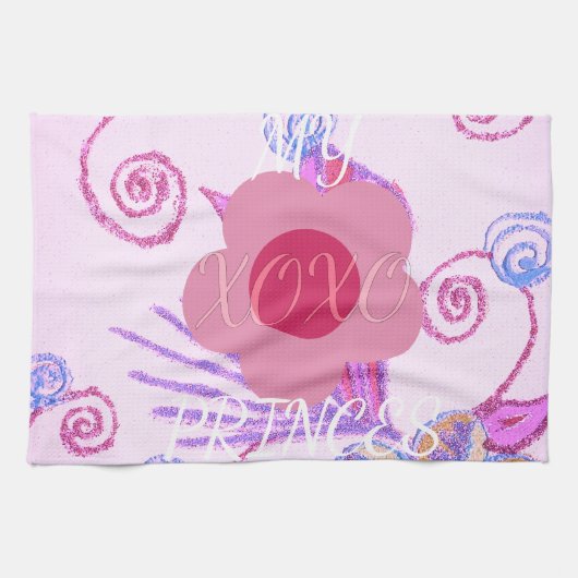 Mijn kleine prinses: Baby roze vector Inspirerend Theedoek (Horizontaal)