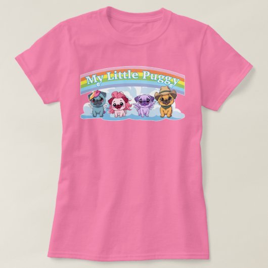 Mijn kleine Puggy MLP Schattigee Pug T-shirt (Design voorkant)