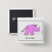 Mijn kleine Rhino Vierkante Button 5,1 Cm (Voorkant /achterkant)