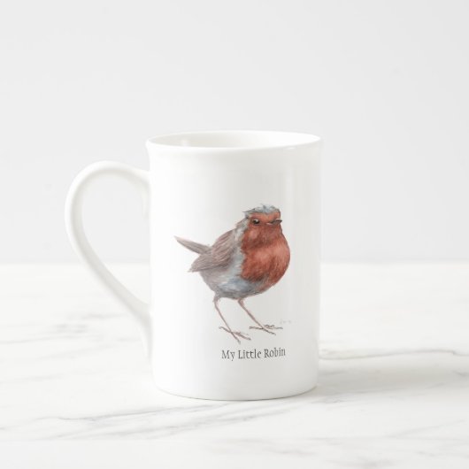 "Mijn kleine Robin" Bone China Tea Cup Porselein Kop (Links)