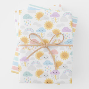Mijn kleine Sunshine Rainbows & Clouds Party Wrap Inpakpapier Vel