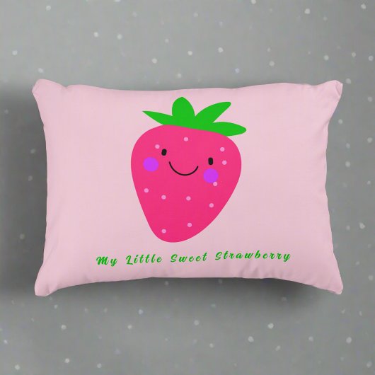 Mijn kleine Sweet Strawberry Schattige Roze Meisje Accent Kussen