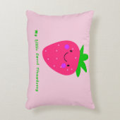 Mijn kleine Sweet Strawberry Schattige Roze Meisje Accent Kussen (Voorkant(Verticaal))