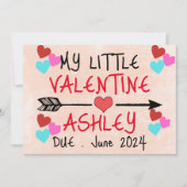 Mijn kleine Valentijn zwangerschapsaankondiging Feestdagenkaart (Voorkant)