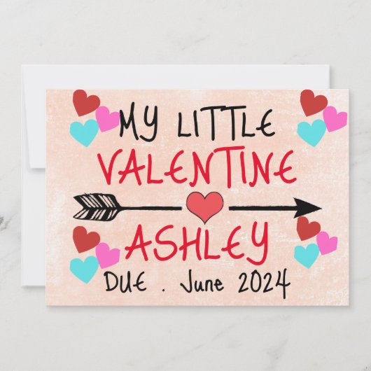 Mijn kleine Valentijn zwangerschapsaankondiging Feestdagenkaart (Voorkant)