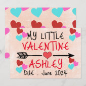 Mijn kleine Valentijn zwangerschapsaankondiging Feestdagenkaart (Voorkant / Achterkant)