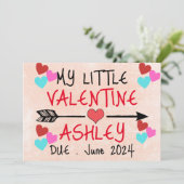 Mijn kleine Valentijn zwangerschapsaankondiging Feestdagenkaart (Staand voorkant)