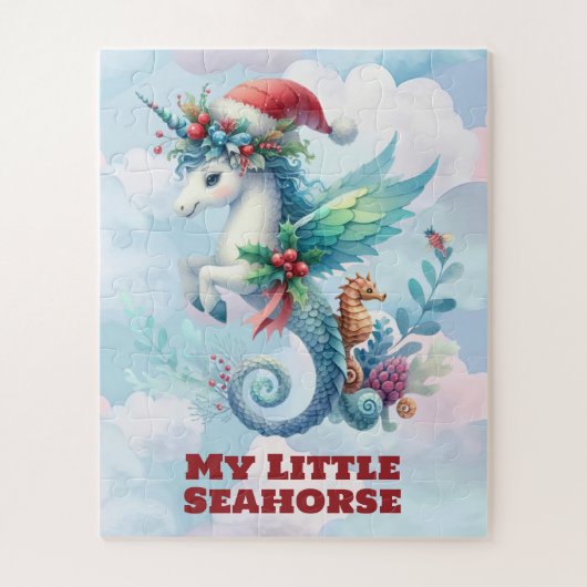 Mijn kleine zeepaardje kinderen kerst puzzel (Verticaal)