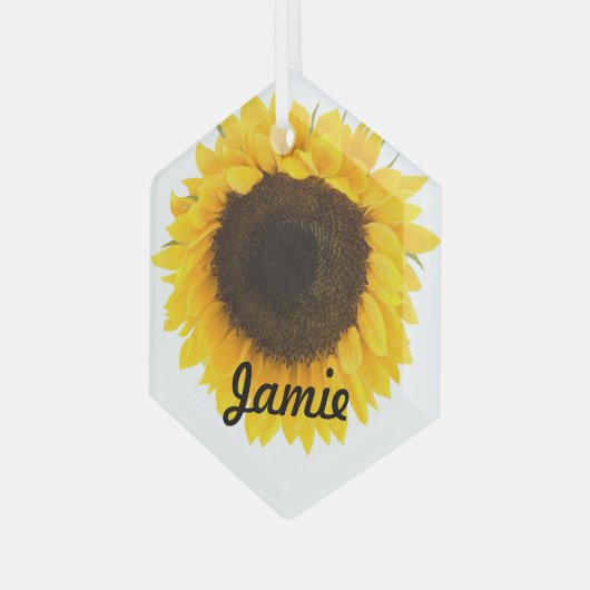 Mijn kleine zonnebloem ster kerst ornamenten (Voorkant links)