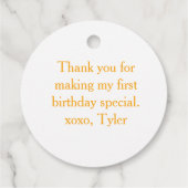 Mijn kleine zonnestraal eerste verjaardag bedankjes labels (Achterkant)