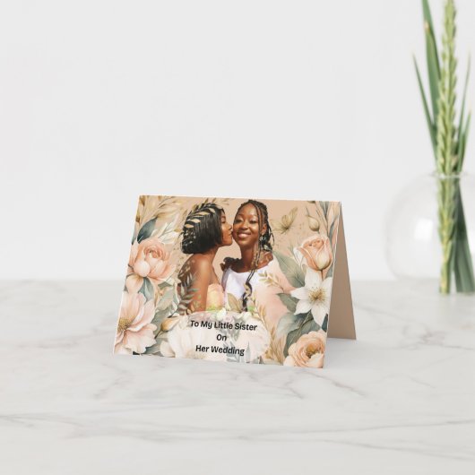 Mijn kleine zusje trouwdag kaart (Voorkant)