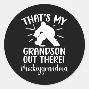 Mijn kleinkind Hockey Oma IJshockeyspeler Groot Ronde Sticker
