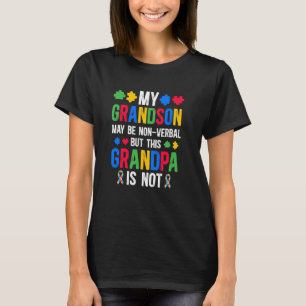 Mijn kleinkind trots autisme opa autisme krijger G T-shirt