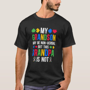 Mijn kleinkind trots autisme opa autisme krijger G T-shirt