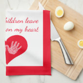 Mijn kleinkinderen laten handafdrukken theedoek ro (Quarter Fold)