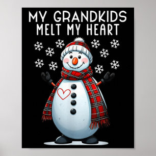 Mijn kleinkinderen Smelten Mijn Hart Sneeuwman Gro Poster