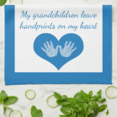 Mijn kleinkinderen verlaten handdrukken Tea Towel Theedoek (Gevouwen)