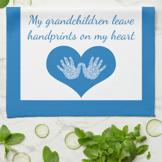 Mijn kleinkinderen verlaten handdrukken Tea Towel Theedoek (Gevouwen)