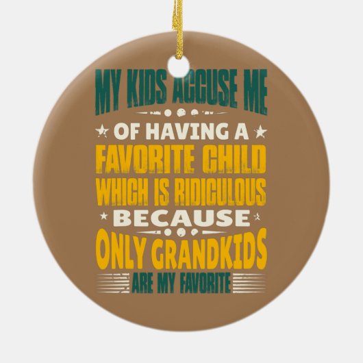 Mijn kleinkinderen zijn mijn favoriete grootmoeder keramisch ornament (Achterkant)