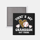 Mijn kleinzoon geeft vrouwen honkbal oma magneet (Voorkant / Achterkant)