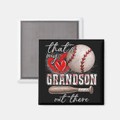 Mijn kleinzoon geeft vrouwen honkbal oma magneet (Voorkant / Achterkant)