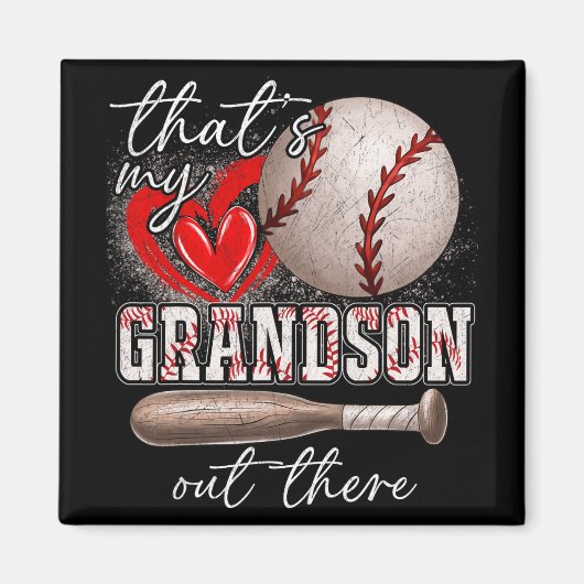 Mijn kleinzoon geeft vrouwen honkbal oma magneet (Voorkant)
