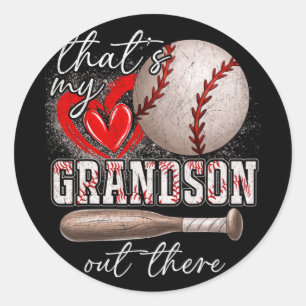 Mijn kleinzoon geeft vrouwen honkbal oma ronde sticker