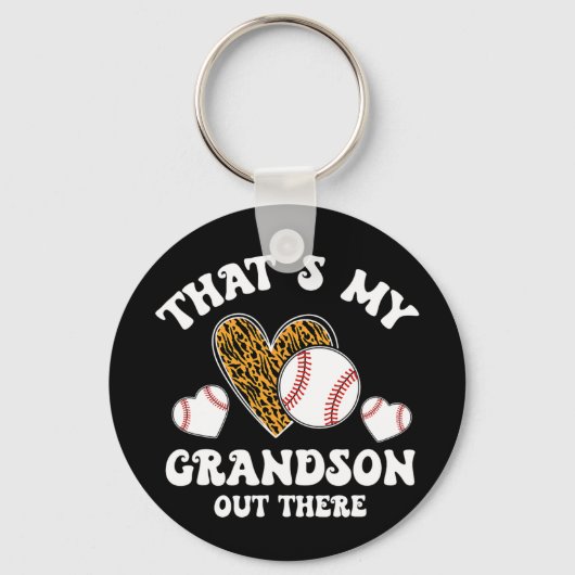 Mijn kleinzoon geeft vrouwen honkbal oma sleutelhanger (Voorkant)