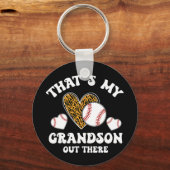 Mijn kleinzoon geeft vrouwen honkbal oma sleutelhanger (Voorkant)