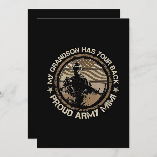 Mijn kleinzoon heeft jouw achterpoot leger Mimi. Feestdagenkaart (Voorkant / Achterkant)