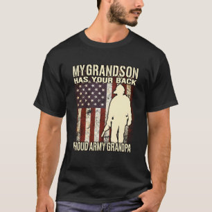 Mijn kleinzoon heeft jouw rug Amerikaanse vlag Tro T-shirt