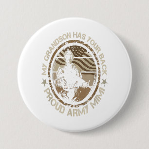 Mijn kleinzoon heeft jouw trotse militaire cadeau ronde button 7,6 cm